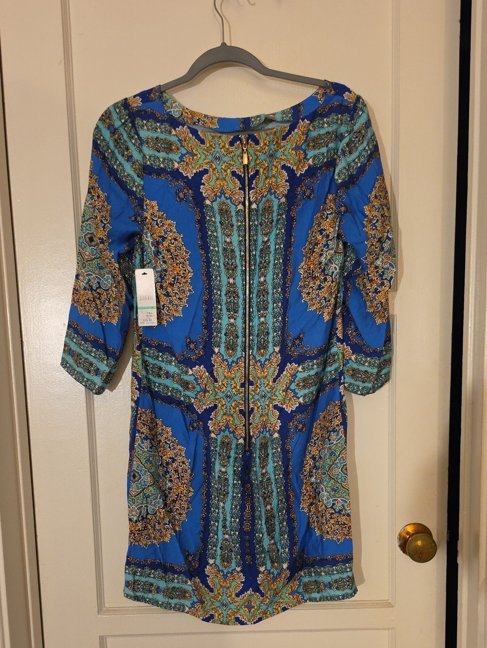 Laundry by Shelli Segal Vibrant Blue Medallion Shift Dress Size 8
